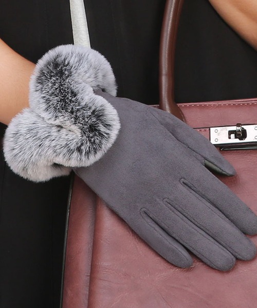 セール スマホタ対応手袋 ふわふわファーのベロアグローブ 手袋 Day Closet デイ クローゼット のファッション通販 Zozotown
