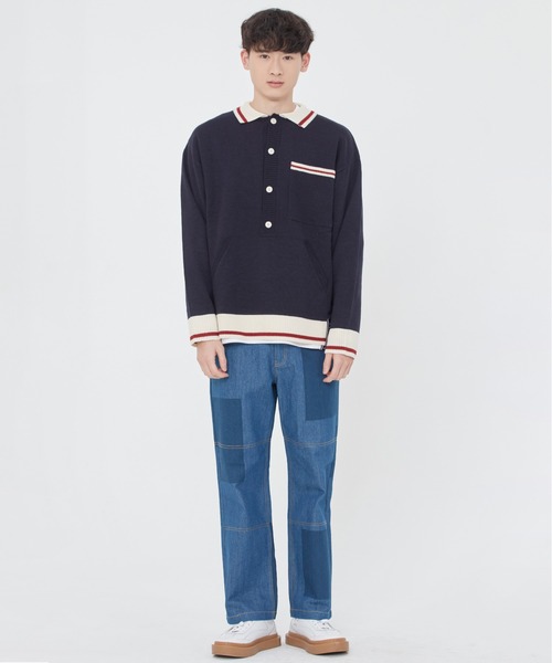 ROMANTIC CROWN(ロマンティッククラウン)の「【ROMANTIC CROWN】BUTTON UP KNIT SWEATER / ロマンティッククラウン ボタンアップ ニット セーター(ニット/セーター・メンズ・ネイビー/オートミール・MEDIUM/LARGE/SMALL/X-LARGE)」の8枚目の写真