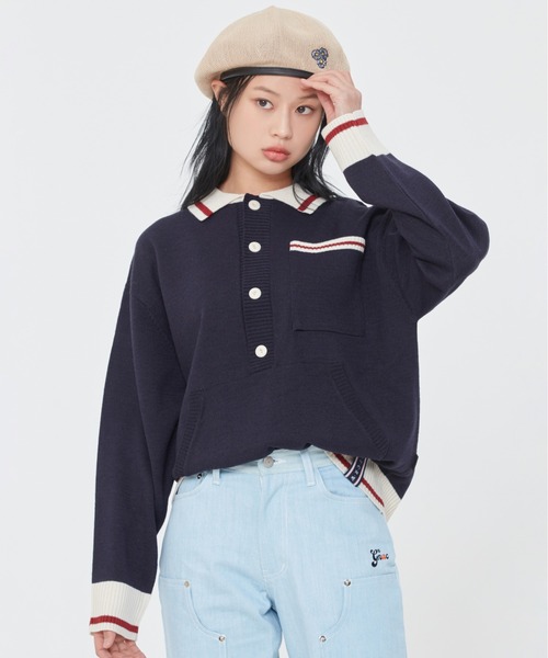 ROMANTIC CROWN(ロマンティッククラウン)の「【ROMANTIC CROWN】BUTTON UP KNIT SWEATER / ロマンティッククラウン ボタンアップ ニット セーター(ニット/セーター・メンズ・ネイビー/オートミール・MEDIUM/LARGE/SMALL/X-LARGE)」の9枚目の写真