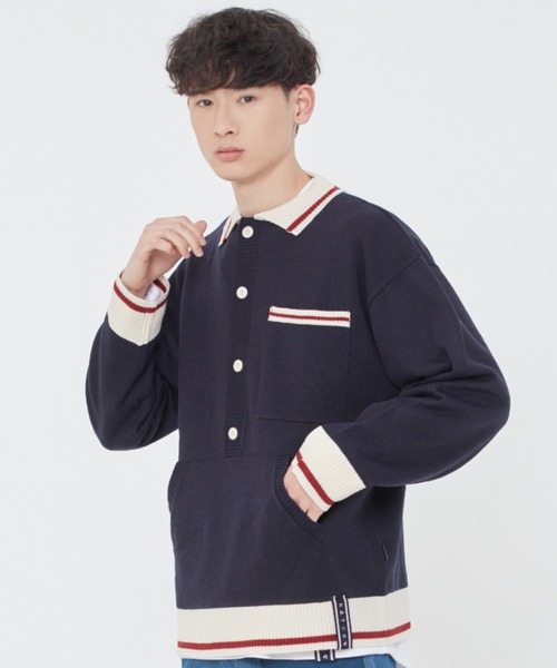 ROMANTIC CROWN(ロマンティッククラウン)の「【ROMANTIC CROWN】BUTTON UP KNIT SWEATER / ロマンティッククラウン ボタンアップ ニット セーター(ニット/セーター・メンズ・ネイビー/オートミール・MEDIUM/LARGE/SMALL/X-LARGE)」の5枚目の写真