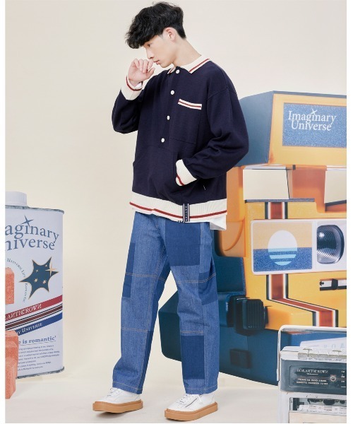ROMANTIC CROWN(ロマンティッククラウン)の「【ROMANTIC CROWN】BUTTON UP KNIT SWEATER / ロマンティッククラウン ボタンアップ ニット セーター(ニット/セーター・メンズ・ネイビー/オートミール・MEDIUM/LARGE/SMALL/X-LARGE)」の4枚目の写真