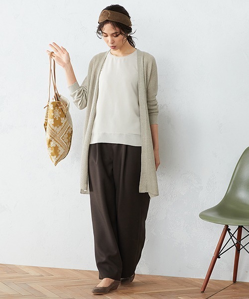 COMME CA ISM(コムサイズム)の「ノルマンディーリネン ロング ニットカーディガン(カーディガン/ボレロ・レディース・ベージュ・FREE)」の9枚目の写真