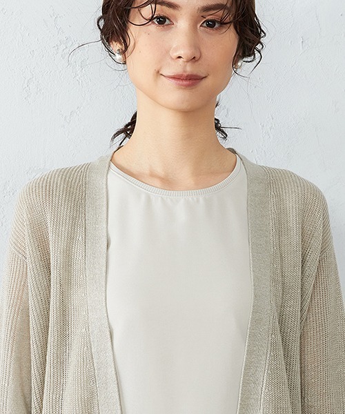 COMME CA ISM(コムサイズム)の「ノルマンディーリネン ロング ニットカーディガン(カーディガン/ボレロ・レディース・ベージュ・FREE)」の3枚目の写真