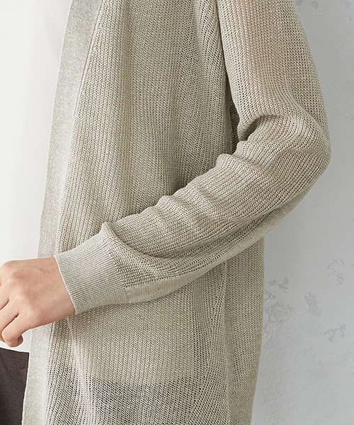 COMME CA ISM(コムサイズム)の「ノルマンディーリネン ロング ニットカーディガン(カーディガン/ボレロ・レディース・ベージュ・FREE)」の5枚目の写真
