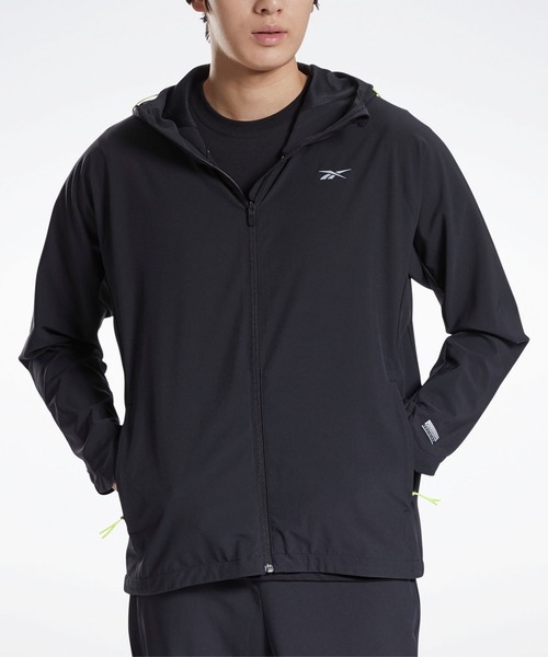 Reebok(リーボック)の「DMX DWR ウィンドブレーカー / DMX DWR Windbreaker(ナイロンジャケット・メンズ・ブラック×ブラック・SMALL/MEDIUM/LARGE/X-LARGE/XX-LARGE/XXX-LARGE)」の1枚目の写真