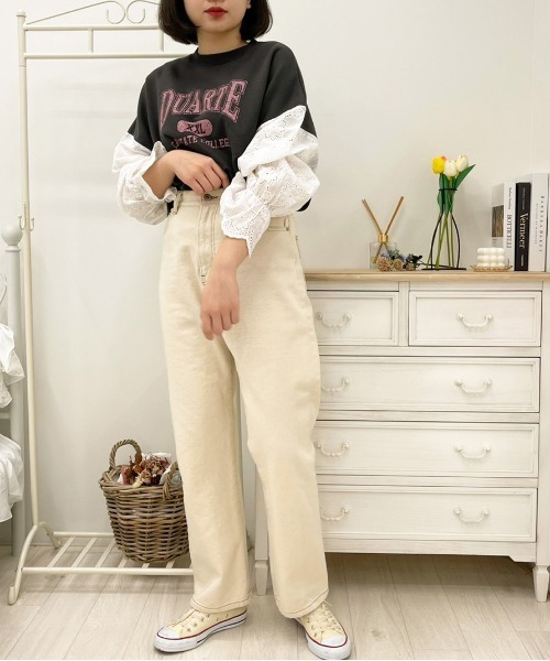 apres jour(アプレジュール)の「袖レースリメイク風スウェット【ZOZOTOWN限定アイテム】(スウェット・レディース・ラベンダー/アイボリー/ブラック/ダークブルー・X-LARGE/フリー)」の13枚目の写真