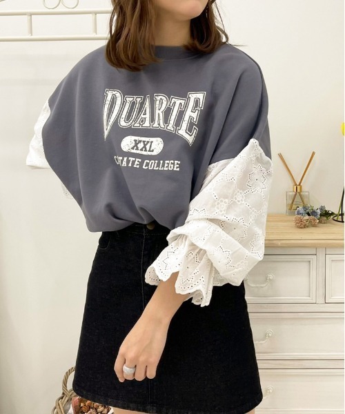 apres jour(アプレジュール)の「袖レースリメイク風スウェット【ZOZOTOWN限定アイテム】(スウェット・レディース・ラベンダー/アイボリー/ブラック/ダークブルー・X-LARGE/フリー)」の20枚目の写真