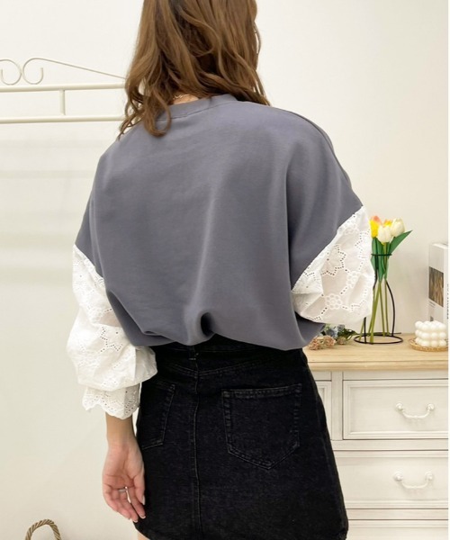 apres jour(アプレジュール)の「袖レースリメイク風スウェット【ZOZOTOWN限定アイテム】(スウェット・レディース・ラベンダー/アイボリー/ブラック/ダークブルー・X-LARGE/フリー)」の21枚目の写真