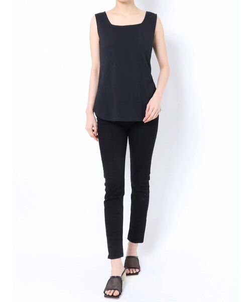 LAGUNAMOON(ラグナムーン)の「スクエアタンクトップ(Tシャツ/カットソー・レディース・ホワイト/ブラック/ブラウン・FREE)」の4枚目の写真