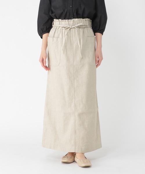 studio CLIP（スタディオクリップ）の「エプロン風マキシスカート（スカート・レディース・アイボリー/カーキ・MEDIUM/LARGE）」の6枚目の写真