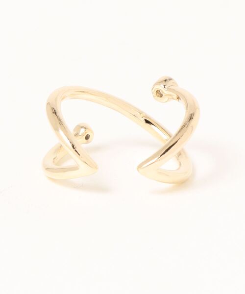 Fun & Daily（ファンアンドデイリー）の「F&D : ツーポイントジルコンイヤーカフ＆リング（リング・レディース・シルバー/ゴールド・FREE）」の3枚目の写真