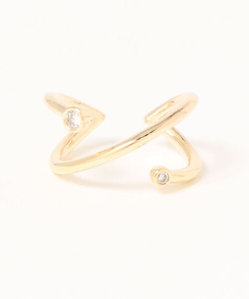 Fun & Daily（ファンアンドデイリー）の「F&D : ツーポイントジルコンイヤーカフ＆リング（リング・レディース・シルバー/ゴールド・FREE）」の4枚目の写真
