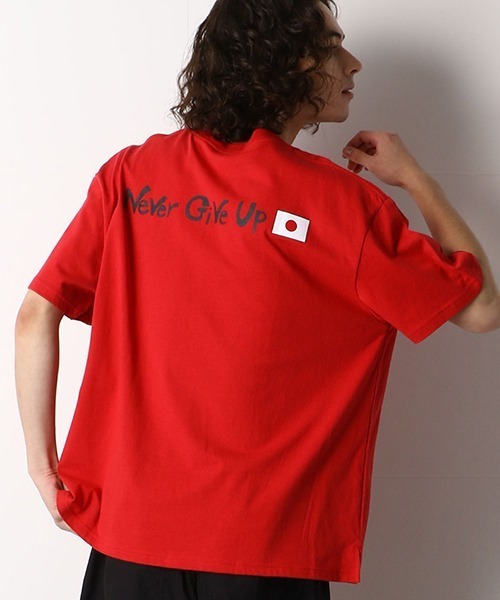 Purple&Yellow（パープルアンドイエロー）の「バックプリント 半袖Ｔシャツ（Tシャツ/カットソー・メンズ・ブラック/イエロー/ネイビー/レッド/グリーン/ホワイト・MEDIUM/SMALL/LARGE）」の6枚目の写真