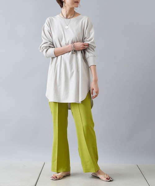 DouDou（ドゥドゥ）の「サテンイージーセンプレパンツ（その他パンツ・レディース・オフホワイト/グリーン系その他/サーモンピンク・FREE）」の20枚目の写真