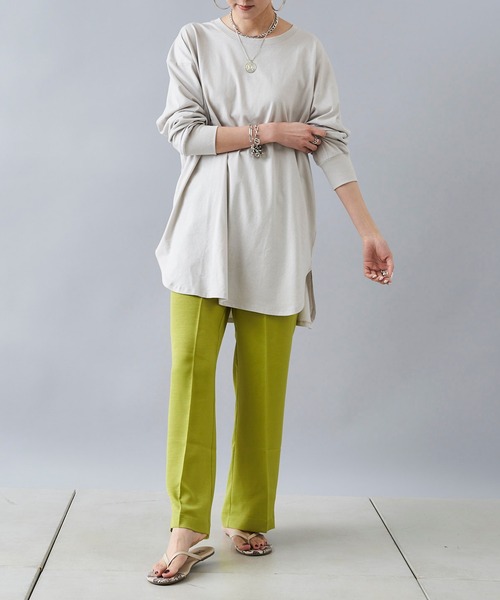 DouDou（ドゥドゥ）の「サテンイージーセンプレパンツ（その他パンツ・レディース・オフホワイト/グリーン系その他/サーモンピンク・FREE）」の18枚目の写真