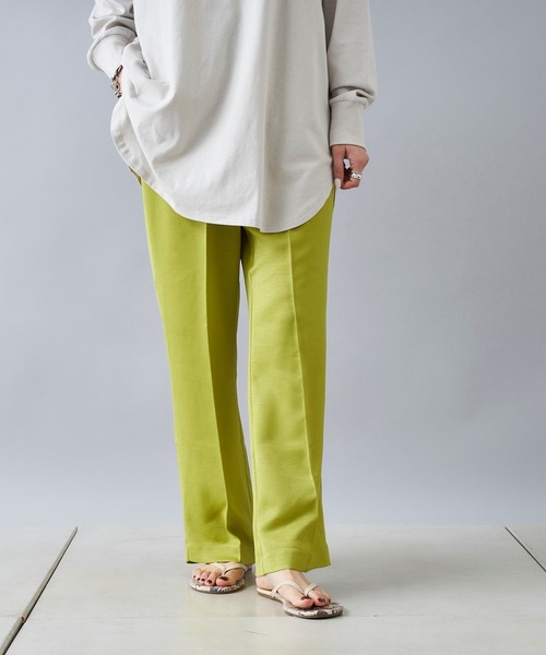 DouDou（ドゥドゥ）の「サテンイージーセンプレパンツ（その他パンツ・レディース・オフホワイト/グリーン系その他/サーモンピンク・FREE）」の11枚目の写真