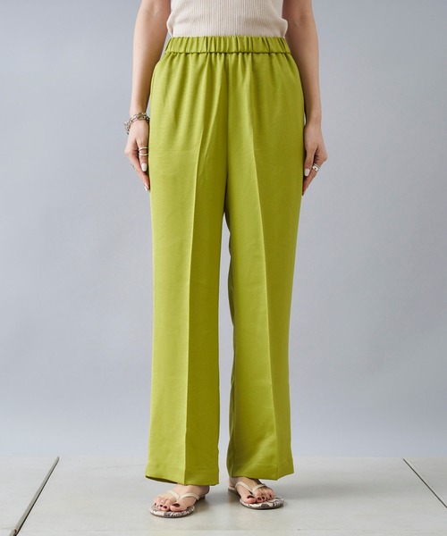 DouDou（ドゥドゥ）の「サテンイージーセンプレパンツ（その他パンツ・レディース・オフホワイト/グリーン系その他/サーモンピンク・FREE）」の10枚目の写真