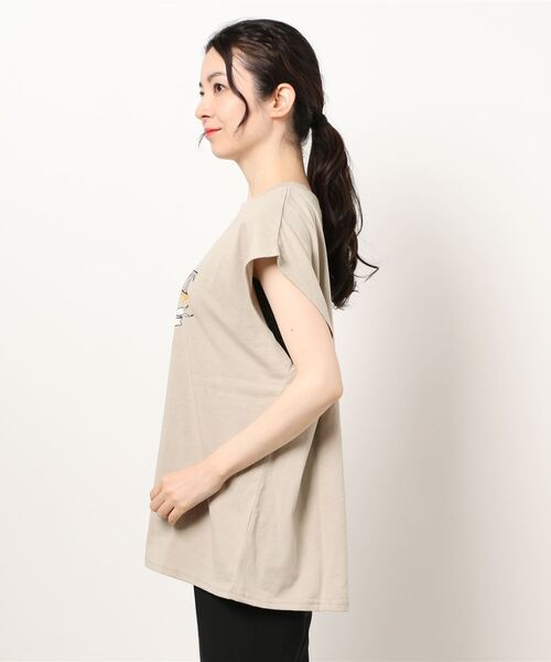 DONOBAN(ドノバン)の「イーグルフレンチスリーブTEE(Tシャツ/カットソー・レディース・ライトベージュ/チャコール・M)」の3枚目の写真
