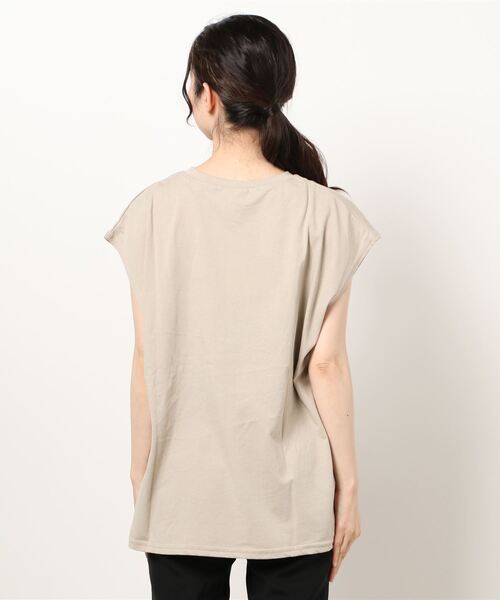 DONOBAN(ドノバン)の「イーグルフレンチスリーブTEE(Tシャツ/カットソー・レディース・ライトベージュ/チャコール・M)」の4枚目の写真