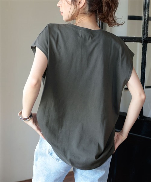 DONOBAN(ドノバン)の「イーグルフレンチスリーブTEE(Tシャツ/カットソー・レディース・ライトベージュ/チャコール・M)」の8枚目の写真