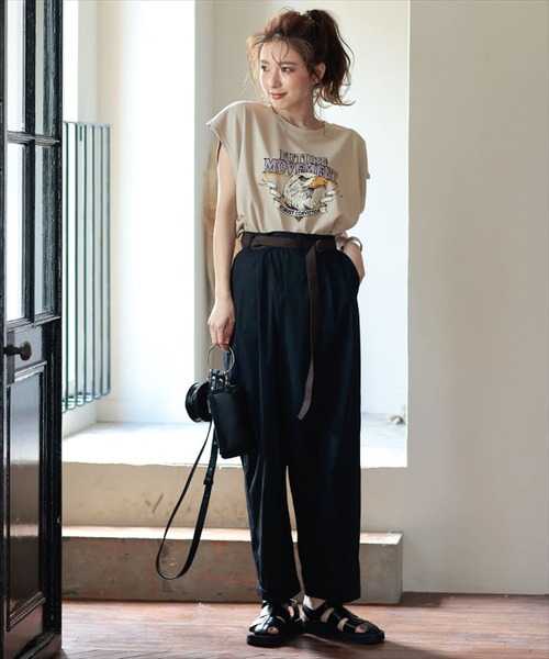 DONOBAN(ドノバン)の「イーグルフレンチスリーブTEE(Tシャツ/カットソー・レディース・ライトベージュ/チャコール・M)」の9枚目の写真