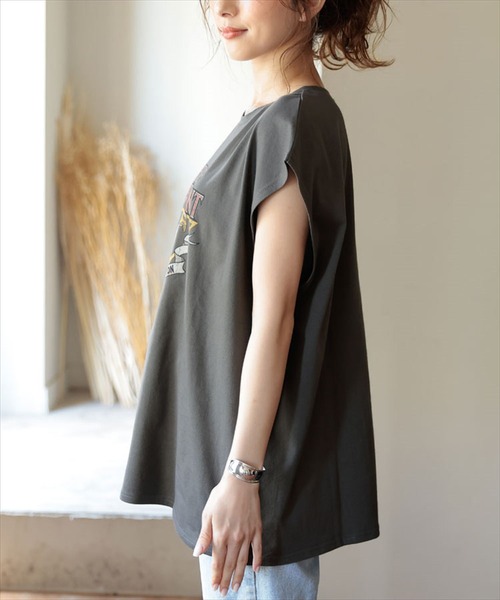 DONOBAN(ドノバン)の「イーグルフレンチスリーブTEE(Tシャツ/カットソー・レディース・ライトベージュ/チャコール・M)」の13枚目の写真