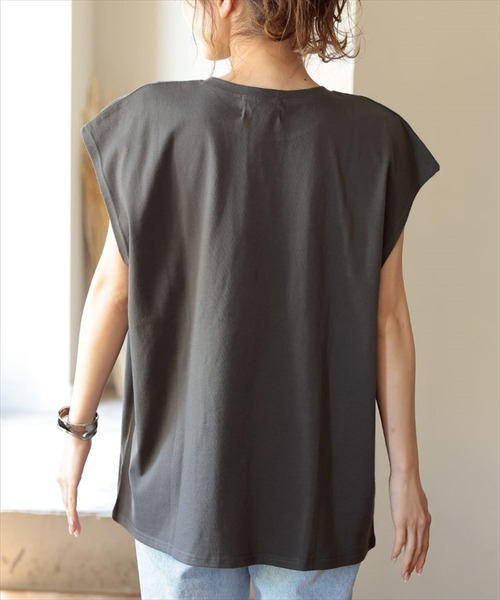 DONOBAN(ドノバン)の「イーグルフレンチスリーブTEE(Tシャツ/カットソー・レディース・ライトベージュ/チャコール・M)」の14枚目の写真