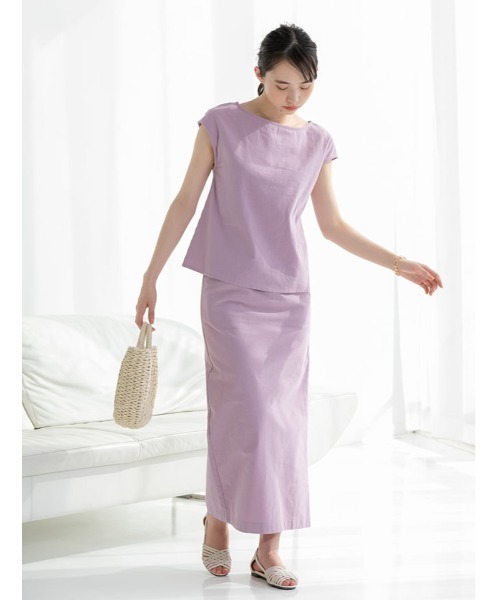 fifth（フィフス）の「【スタイリストプロデュース】綿麻タイトスカート（スカート・レディース・ベージュ/ブラウン/ラベンダー・MEDIUM/SMALL）」の18枚目の写真