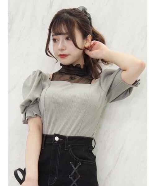 EATME（イートミー）の「CUT OUTリブTOP（Tシャツ/カットソー