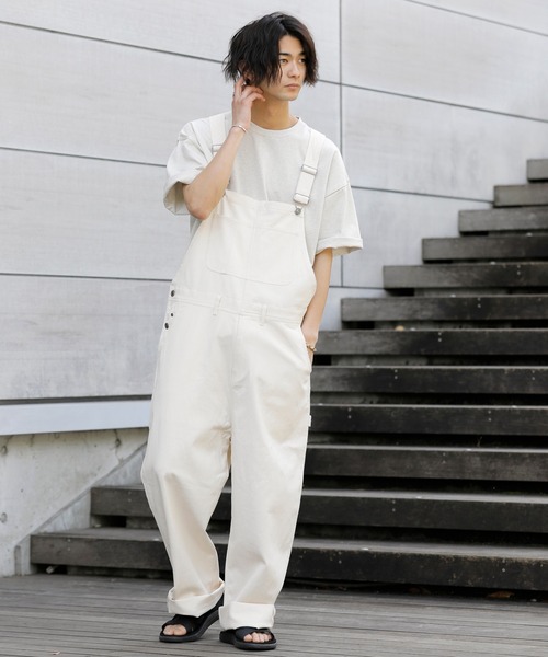 BLUE MEN TRIP（ブルーメントリップ）の「10ozデニム ワイドシルエット オーバーオール（サロペット/オーバーオール・メンズ・ブラック/インディゴブルー/キナリ/ワンウォッシュ/ケミカルウォッシュ/ストライプ・L/M/S）」の3枚目の写真