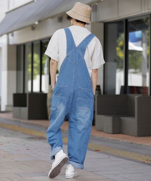 BLUE MEN TRIP（ブルーメントリップ）の「10ozデニム ワイドシルエット オーバーオール（サロペット/オーバーオール・メンズ・ブラック/インディゴブルー/キナリ/ワンウォッシュ/ケミカルウォッシュ/ストライプ・L/M/S）」の19枚目の写真