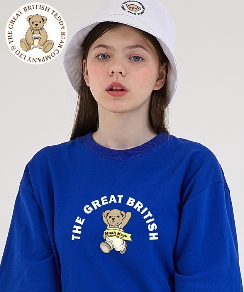 muahmuah(ムーアムーア)の「『muah muah/ムーアムーア』×『teddy bear/テディベア』Running Bareline Short-sleeved T-shirt/ランニングテディベア半袖Tシャツ(Tシャツ/カットソー・レディース・ホワイト/ブラック/ブルー/ネイビー/パープル・FREE)」の4枚目の写真