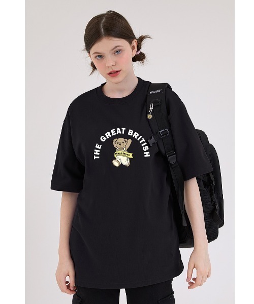muahmuah(ムーアムーア)の「『muah muah/ムーアムーア』×『teddy bear/テディベア』Running Bareline Short-sleeved T-shirt/ランニングテディベア半袖Tシャツ(Tシャツ/カットソー・レディース・ホワイト/ブラック/ブルー/ネイビー/パープル・FREE)」の18枚目の写真