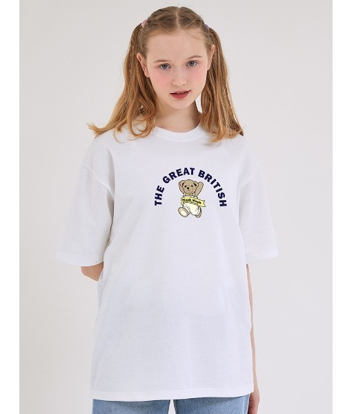 muahmuah(ムーアムーア)の「『muah muah/ムーアムーア』×『teddy bear/テディベア』Running Bareline Short-sleeved T-shirt/ランニングテディベア半袖Tシャツ(Tシャツ/カットソー・レディース・ホワイト/ブラック/ブルー/ネイビー/パープル・FREE)」の6枚目の写真