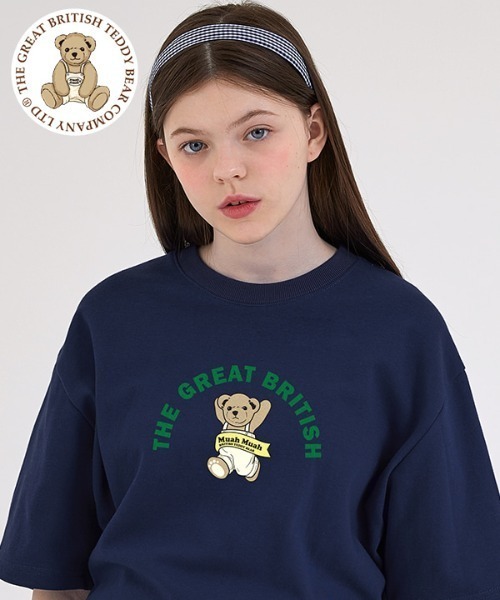 muahmuah(ムーアムーア)の「『muah muah/ムーアムーア』×『teddy bear/テディベア』Running Bareline Short-sleeved T-shirt/ランニングテディベア半袖Tシャツ(Tシャツ/カットソー・レディース・ホワイト/ブラック/ブルー/ネイビー/パープル・FREE)」の12枚目の写真