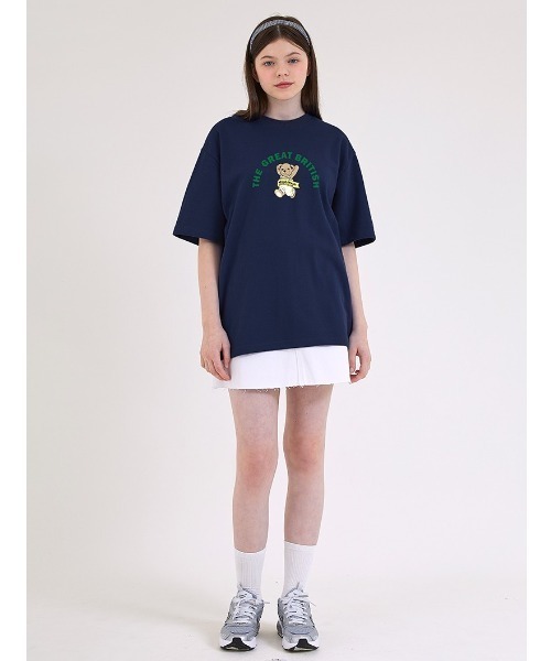 muahmuah(ムーアムーア)の「『muah muah/ムーアムーア』×『teddy bear/テディベア』Running Bareline Short-sleeved T-shirt/ランニングテディベア半袖Tシャツ(Tシャツ/カットソー・レディース・ホワイト/ブラック/ブルー/ネイビー/パープル・FREE)」の9枚目の写真