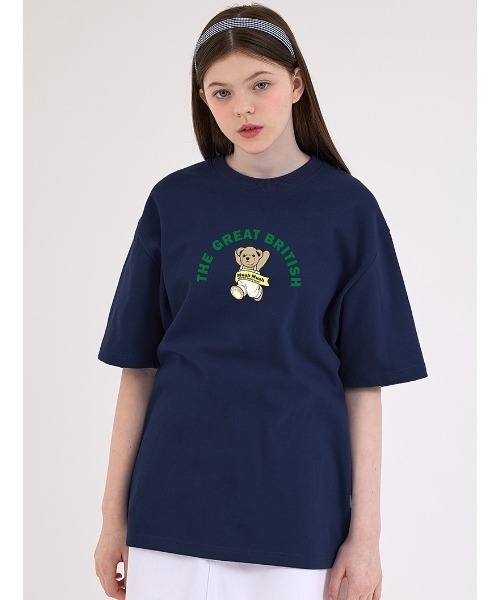 muahmuah(ムーアムーア)の「『muah muah/ムーアムーア』×『teddy bear/テディベア』Running Bareline Short-sleeved T-shirt/ランニングテディベア半袖Tシャツ(Tシャツ/カットソー・レディース・ホワイト/ブラック/ブルー/ネイビー/パープル・FREE)」の22枚目の写真
