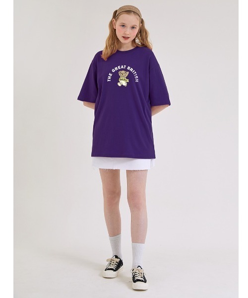 muahmuah(ムーアムーア)の「『muah muah/ムーアムーア』×『teddy bear/テディベア』Running Bareline Short-sleeved T-shirt/ランニングテディベア半袖Tシャツ(Tシャツ/カットソー・レディース・ホワイト/ブラック/ブルー/ネイビー/パープル・FREE)」の10枚目の写真