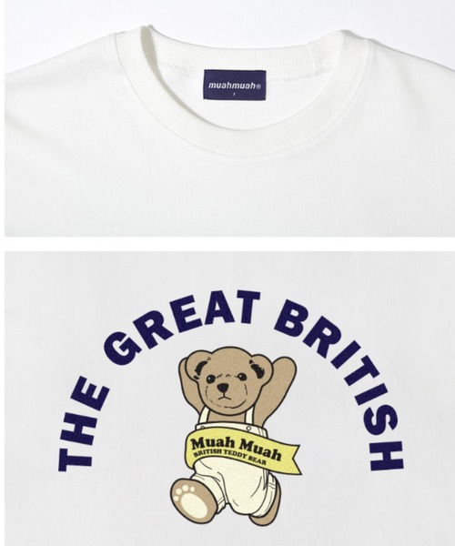 muahmuah(ムーアムーア)の「『muah muah/ムーアムーア』×『teddy bear/テディベア』Running Bareline Short-sleeved T-shirt/ランニングテディベア半袖Tシャツ(Tシャツ/カットソー・レディース・ホワイト/ブラック/ブルー/ネイビー/パープル・FREE)」の11枚目の写真