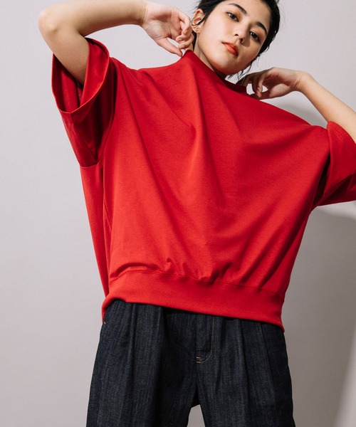 Munich（ミューニック）の「プレミアムコットン　バックタックプルオーバー（Tシャツ/カットソー・レディース・ダークグレー/ライトベージュ/キャメル/レッド/ホワイト/ブラック・FREE）」の15枚目の写真