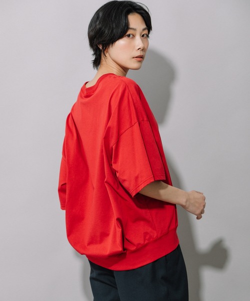 Munich（ミューニック）の「プレミアムコットン　バックタックプルオーバー（Tシャツ/カットソー・レディース・ダークグレー/ライトベージュ/キャメル/レッド/ホワイト/ブラック・FREE）」の12枚目の写真