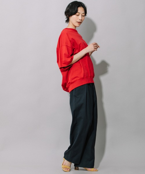 Munich（ミューニック）の「プレミアムコットン　バックタックプルオーバー（Tシャツ/カットソー・レディース・ダークグレー/ライトベージュ/キャメル/レッド/ホワイト/ブラック・FREE）」の9枚目の写真