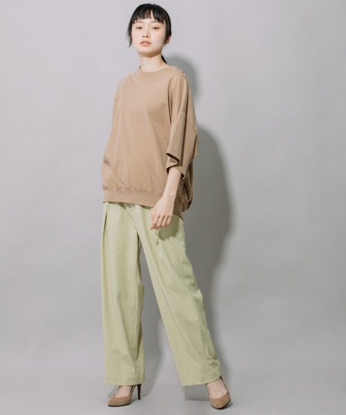 Munich（ミューニック）の「プレミアムコットン　バックタックプルオーバー（Tシャツ/カットソー・レディース・ダークグレー/ライトベージュ/キャメル/レッド/ホワイト/ブラック・FREE）」の16枚目の写真