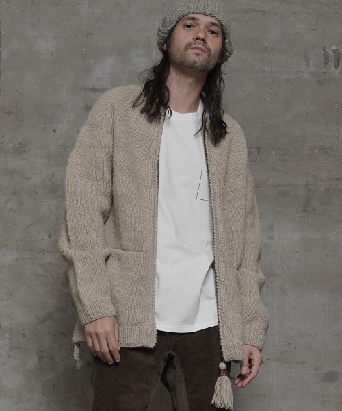 EGO TRIPPING（エゴトリッピング）の「mn2348-SEAMLESS KNIT ニット（ニット/セーター・メンズ・ライトグレー/ブラックミックス/グリーン系その他・46/48）」の3枚目の写真