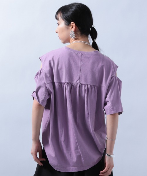 HARE（ハレ）の「ピグメントカタアキTシャツ(HARE)（Tシャツ/カットソー・レディース・オフホワイト/ブラック/パープル/グリーン・FREE）」の20枚目の写真