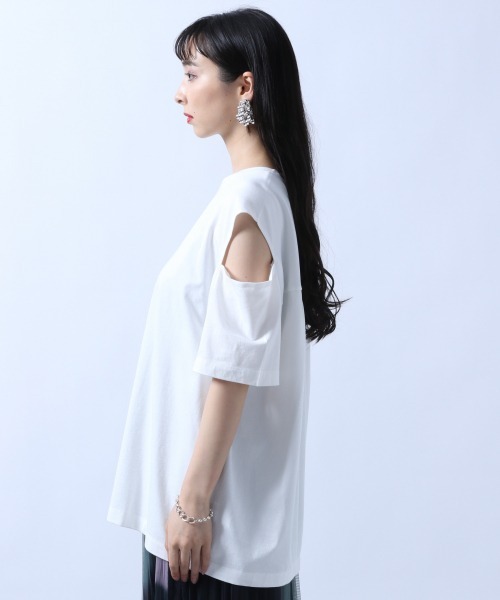 HARE（ハレ）の「ピグメントカタアキTシャツ(HARE)（Tシャツ/カットソー・レディース・オフホワイト/ブラック/パープル/グリーン・FREE）」の7枚目の写真