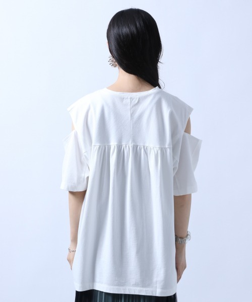 HARE（ハレ）の「ピグメントカタアキTシャツ(HARE)（Tシャツ/カットソー・レディース・オフホワイト/ブラック/パープル/グリーン・FREE）」の18枚目の写真