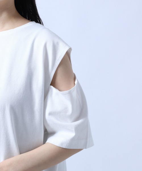 HARE（ハレ）の「ピグメントカタアキTシャツ(HARE)（Tシャツ/カットソー・レディース・オフホワイト/ブラック/パープル/グリーン・FREE）」の12枚目の写真