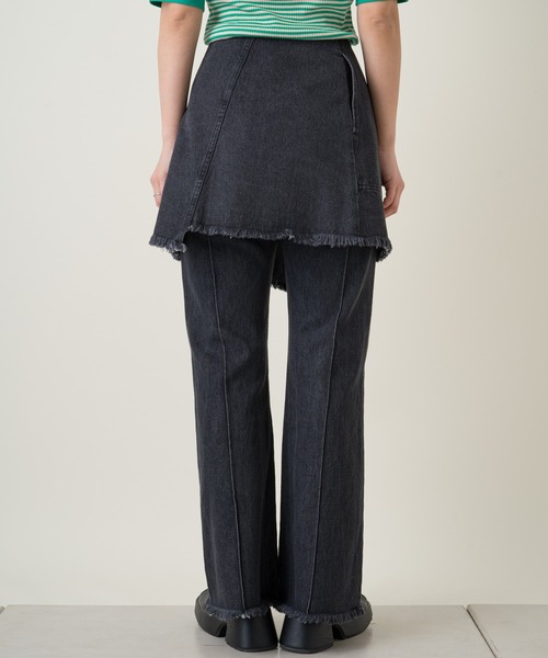 Kastane（カスタネ）の「デニムラップスカート×パンツSET（デニムパンツ・レディース・ブルー/ブラック・2/1）」の5枚目の写真