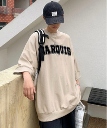 neos | 【neos -addictive design-】ビッグシルエット サガラ刺繍 カレッジデザイン バックプリント ミニ裏毛 Tシャツ(Tシャツ/カットソー)